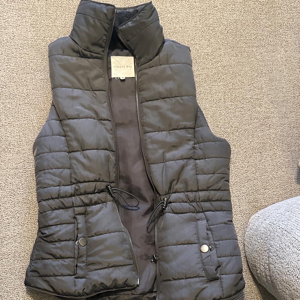 Copper Key Charcoal Quilted Vest-KID
